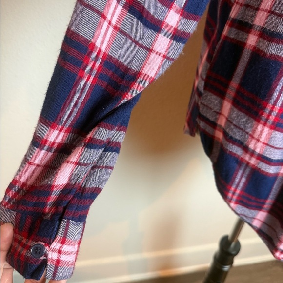 Velvet Heart Women’s Plaid Flannel Button Down Shirt‎ Red Navy Gray Size M - Picture 7 of 11